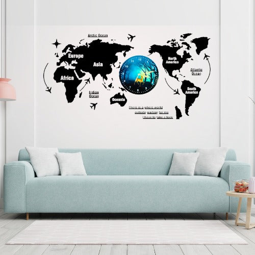 3D Wooden World Map With Esthetic Dial